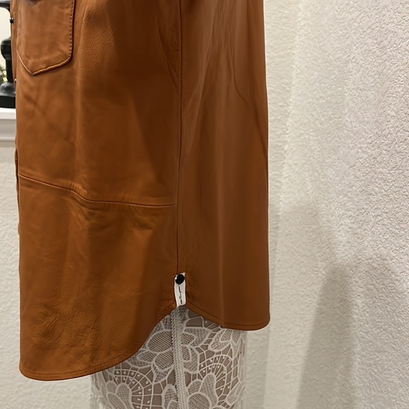 🪷NWT Gorgeous FP One Teaspoon Aria Leather Shacket Sz XL Copper - Picture 7 of 11